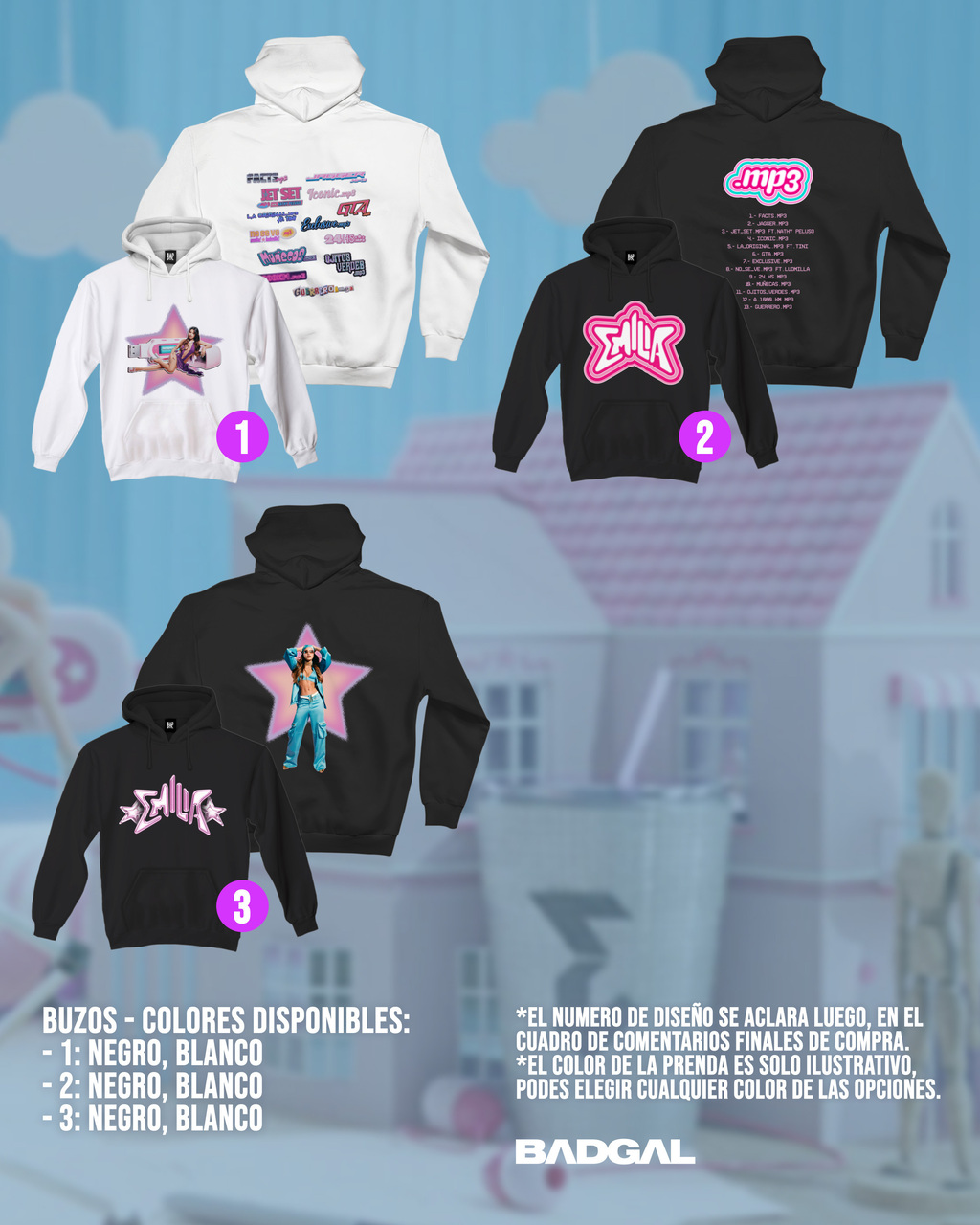 BUZOS EMILIA EXCLUSIVE 3 DISENOS Comprar en BADGAL
