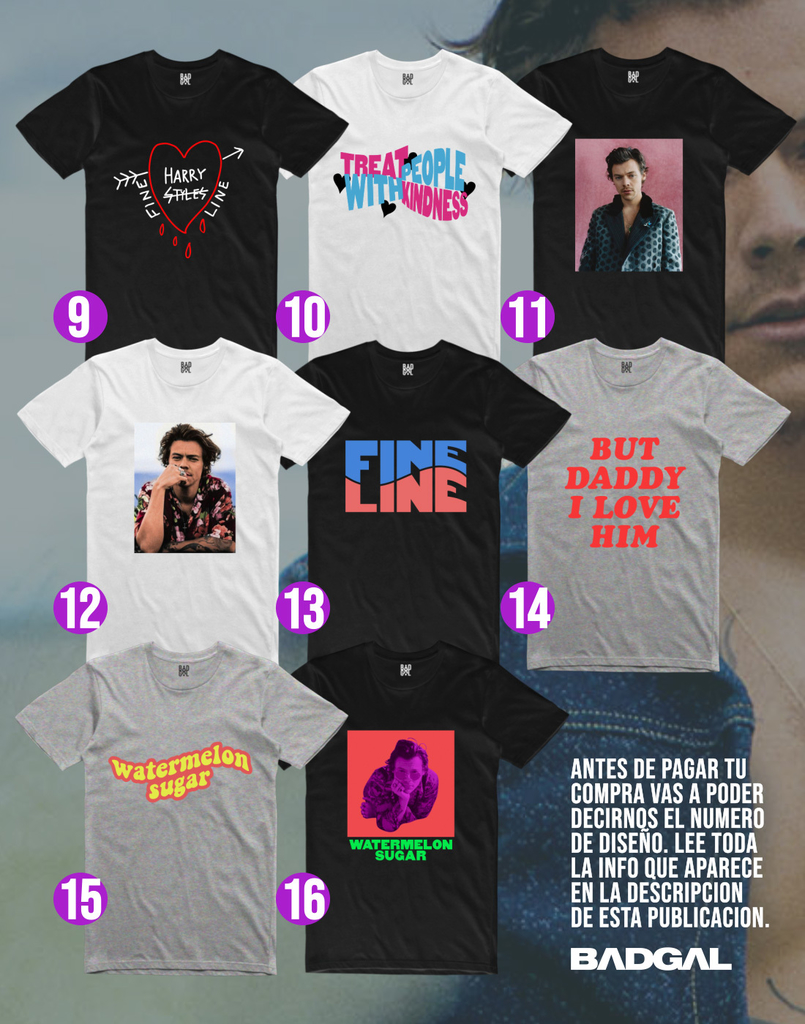 REMERAS HARRY STYLES 87 DISENOS Comprar en BADGAL