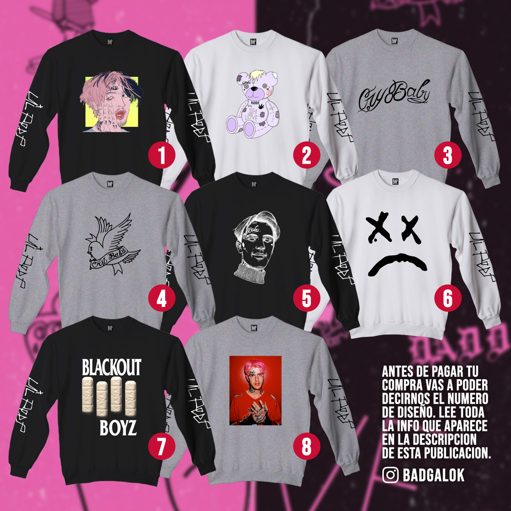 COMBOS LIL PEEP BUZO REMERA BOOK 5 PINS BADGAL