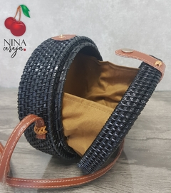 Bolsa Palha Redonda Preta - comprar online