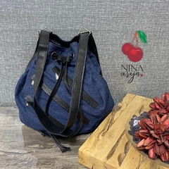 Imagem do Bolsa e Mochila Saco Ziper Jeans