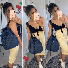 Bolsa e Mochila Saco Ziper Jeans