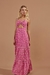 Vestido longo laise flower pink