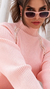 Vestido curto tricot bordado a mão gola louvre rosa on internet