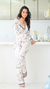 Pijama wood off blusa longa + calça - comprar online