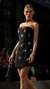 Vestido linho rústico Manhattan black bordado a mão - comprar online