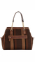 Bolsa de satchel chenson - canvas listrado - 3481781-038 (café) na internet