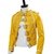 jaqueta de couro amarela