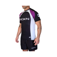 Camiseta ROKN Lycra Rashguard Manga Curta RANK Roxo Masculino - comprar online