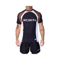 Camiseta ROKN Lycra Rashguard Manga Curta RANK Marrom Masculino