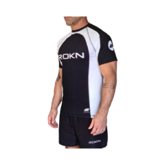 Camiseta ROKN Lycra Rashguard Manga Curta RANK Branco Masculino - comprar online