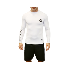 Camiseta ROKN Lycra Rashguard Manga Longa THERMOLITE UV Branco Masculino