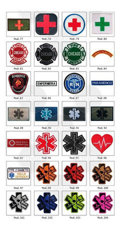 10 Parches Bordados Emergencias Salud Medicos Paramedico - tienda online