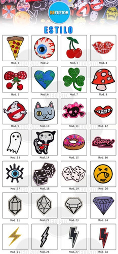 20 Parches Bordados Apliques Para Ropa Moda Estilo
