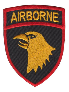 Parche Aplique Bordado Airborne Escudo Rojo