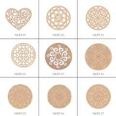 50 Mandalas Caladas Fibrofacil Mdf 20 Cm Muchos Modelos Mas - Be Custom Taller de Bordados