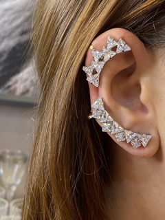 Ear cuff e piercings triângulos cristal - comprar online