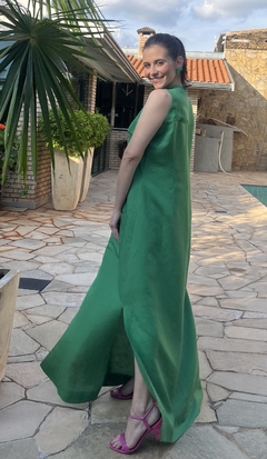 vestido marcela em linho - verde