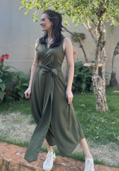 macacão viscose amarração - verde militar - comprar online