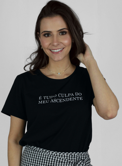 t shirt ascendente preto - algodão orgânico - viviane guerreiro