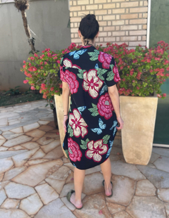 camisola floral - fundo preto