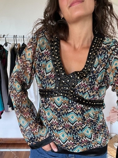 Blusa de gasa estampada hotsell