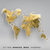 Quadro Escultura de Parede Mapa Mundi com Adesivo Gold, para completar