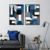 Conjunto Quadro Decorativo Abstração em Azul