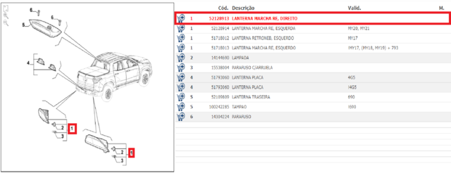 Lanterna Luz De Ré Lado Direito Fiat Toro Original 52128913 - Loja de Peças  para Carros na Web