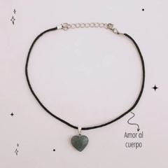 Choker Corazón - Cuarzo Verde "Amor al cuerpo físico y salud" - comprar online