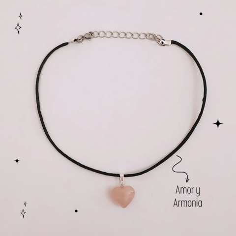 Choker Corazón - Cuarzo Rosa "Amor y Armonía"