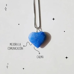 Collar corazón - Cuarzo azul - Buena comunicación y tranquilidad