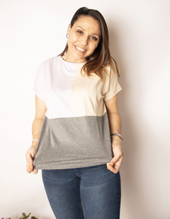 Remera Amaia Gris Beige - Olinda En Las Nubes