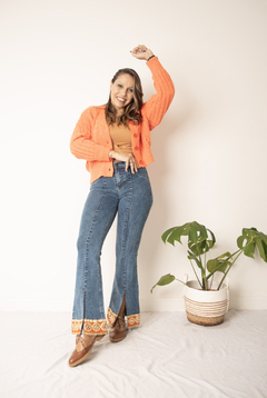 Jeans Valencia Con Galón Naranja en internet