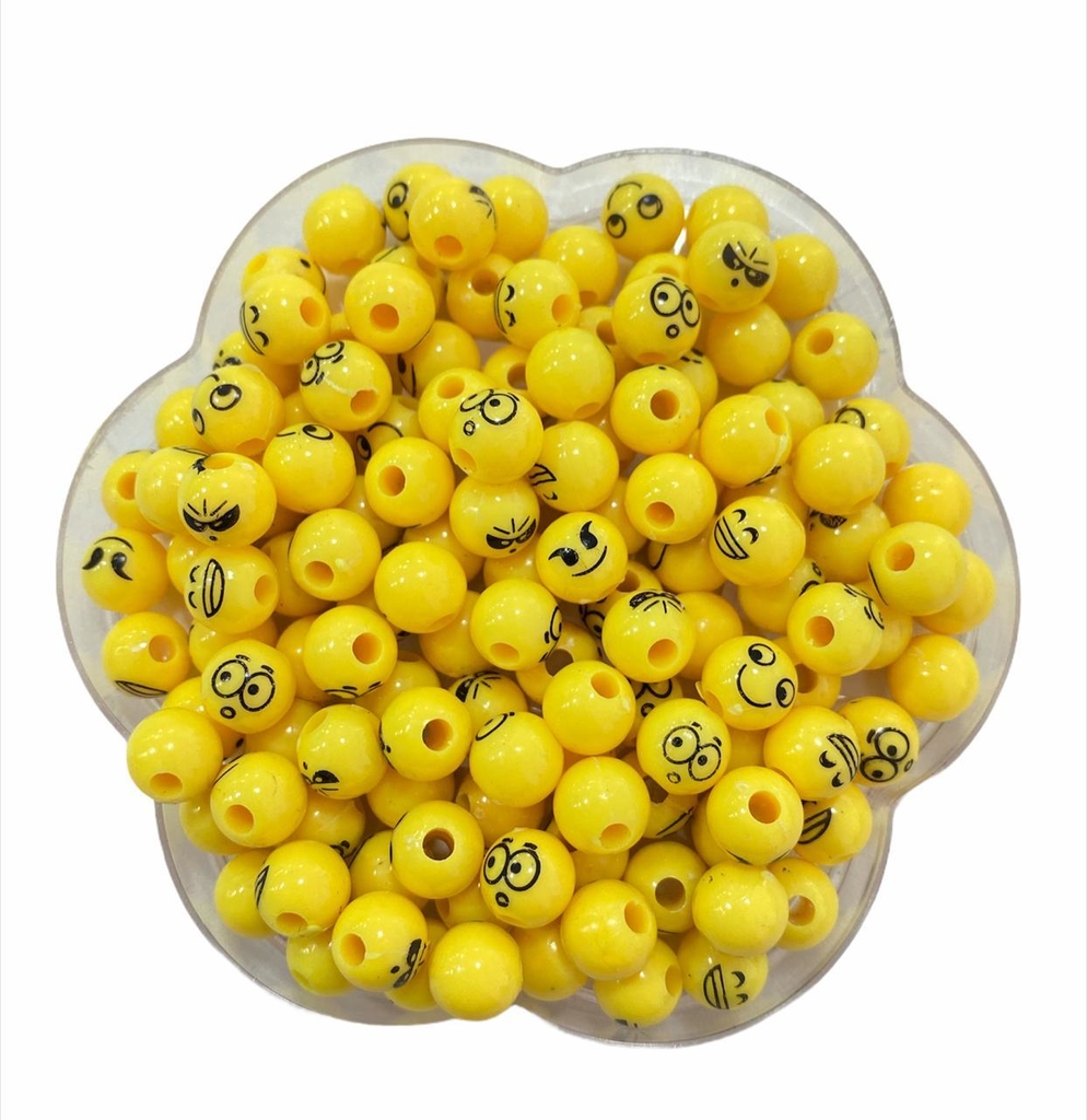 Miçangas Bolas Miçanga Bola Amarela 6mm - 40 gr