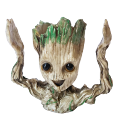 Baby Groot com as mãos para cima 15 cm em resina vaso de plantas, porta caneta, Bonecos Marvel - comprar online