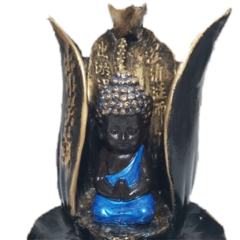 Incensário cascata Buda dentro da  Flor De Lotus   12x12cm em resina na internet
