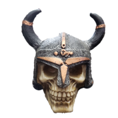 Caveira, crânio guerreiro Viking  17cm em resina produto artesanal
