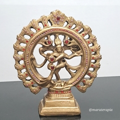Shyva Nataraja no circulo de fogo G02 30 cm em gesso com adorno