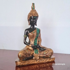 Escultura de buda hindu meditando, estatua 25cm em gesso com adorno