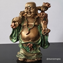 Buda Hotei em pé  saco da fortuna I monge I MOD01 22cm em resina
