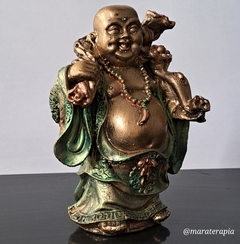 Buda Hotei em pé  saco da fortuna I monge I MOD01 22cm em resina