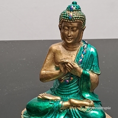 Buda Shuni mudra - mudra da paciência  17 cm em resina com adorno M01
