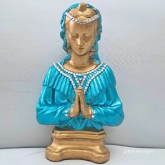 Busto de Santa Sara kali 30cm em gesso com adorno M06 001
