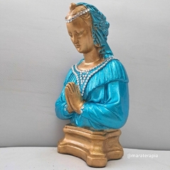 Busto de Santa Sara kali 30cm em gesso com adorno M06 003