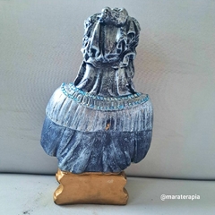Busto de Santa Sara kali 30cm em gesso com adorno M02 4