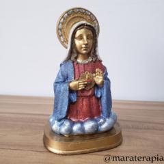 Busto Sagrado Coração De Maria 17cm, resina, com adorno