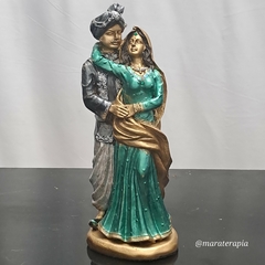 Casal de ciganos M01 30cm estatua de gesso com adorno
