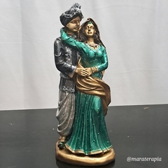 Casal de ciganos M01 30cm estatua de gesso com adorno - comprar online