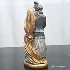 Casal de ciganos M01 30cm estatua de gesso com adorno - Maraterapia presentes wicca I budismo I umbanda I católico I decoração I antiguidades I animais